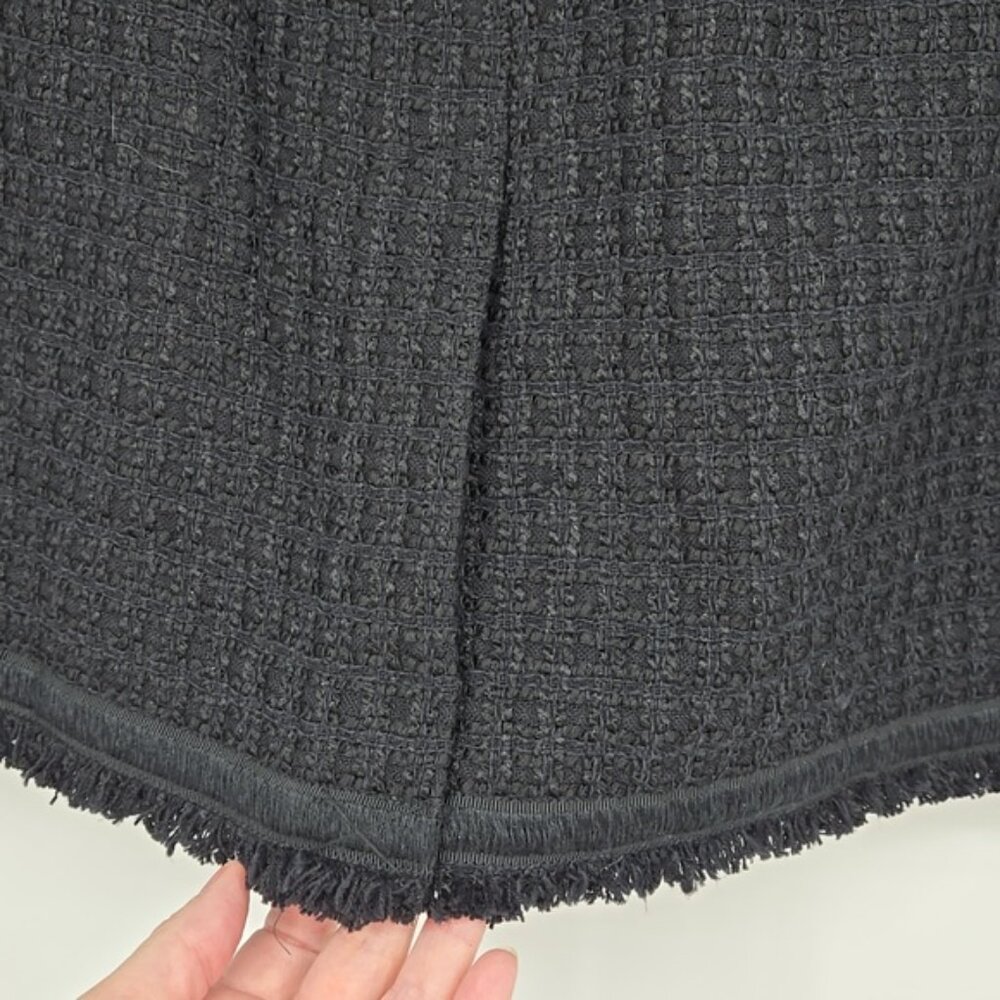 Talbots Tweed Elegant Black Women's Skirt Slit In Back Plus Size Curvy Size 16 - Picture 7 of 12
